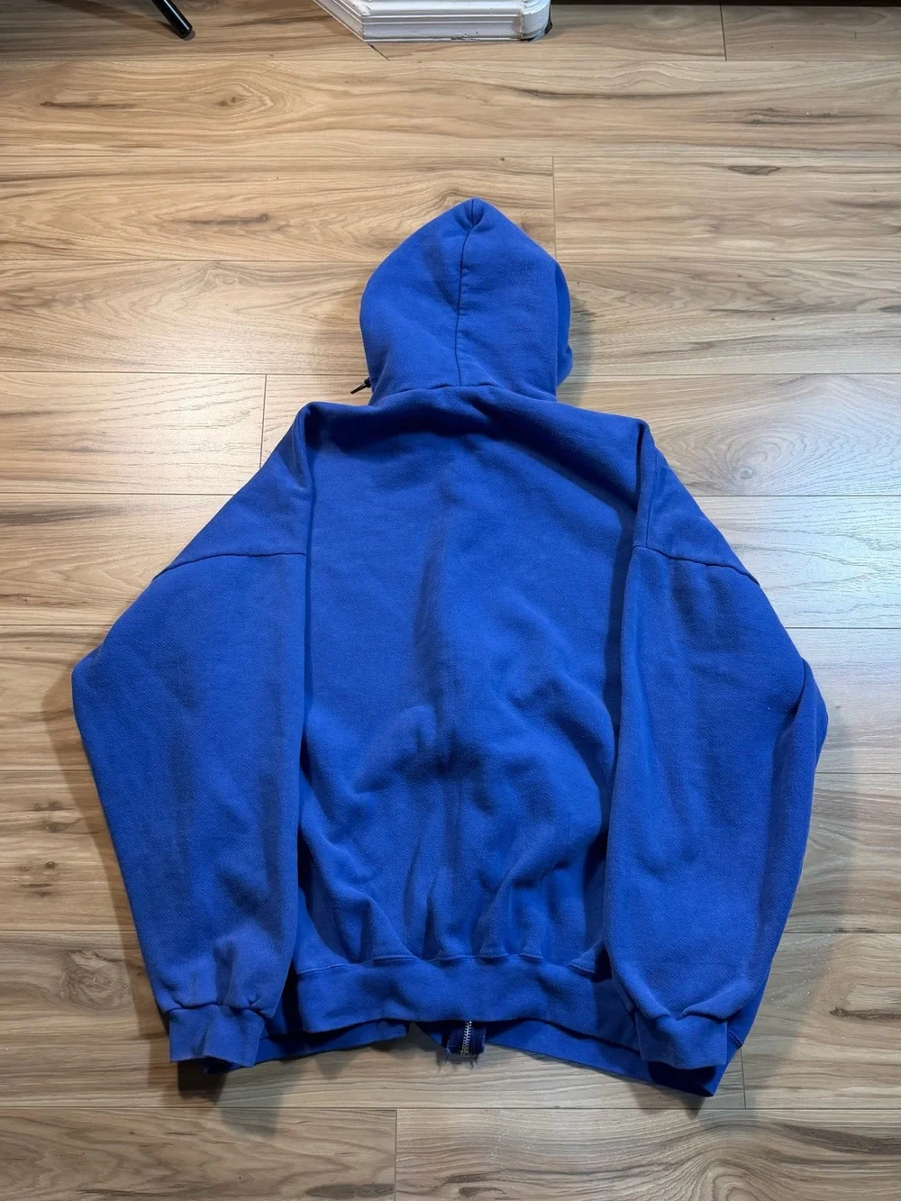 Cheetah Men's Blue Fleece Full Zip Hooded Hoodie Solid Long Sleeve XXL